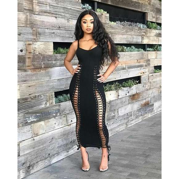 Fashionnova Temperance Knit Black Dress 